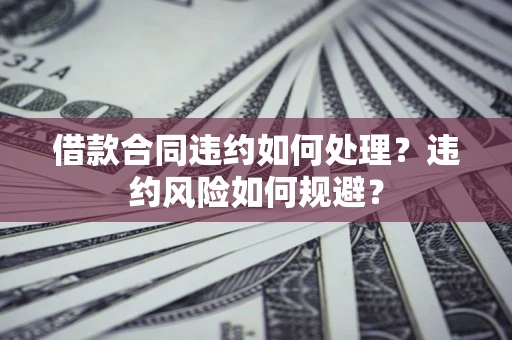 济南借款合同违约如何处理？违约风险如何规避？